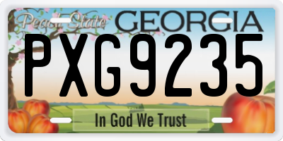 GA license plate PXG9235