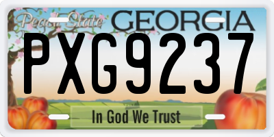GA license plate PXG9237