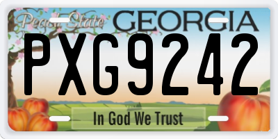 GA license plate PXG9242