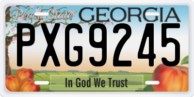 GA license plate PXG9245