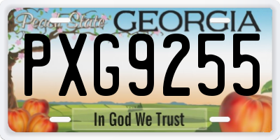 GA license plate PXG9255