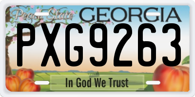 GA license plate PXG9263