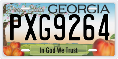 GA license plate PXG9264