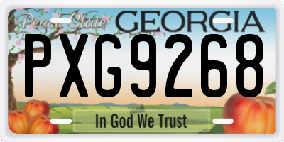 GA license plate PXG9268