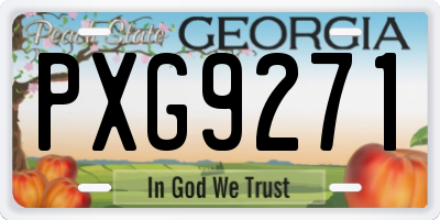 GA license plate PXG9271