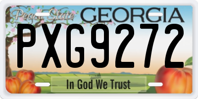 GA license plate PXG9272