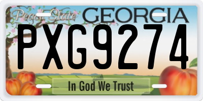 GA license plate PXG9274