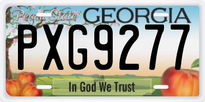 GA license plate PXG9277