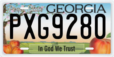 GA license plate PXG9280