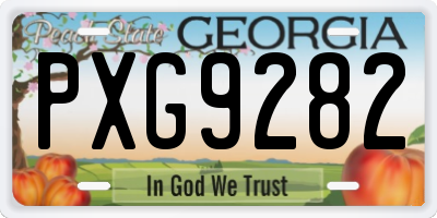 GA license plate PXG9282