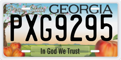 GA license plate PXG9295