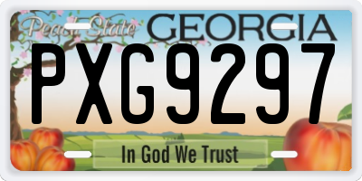 GA license plate PXG9297