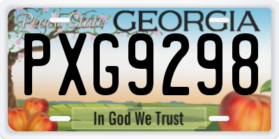 GA license plate PXG9298