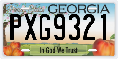 GA license plate PXG9321