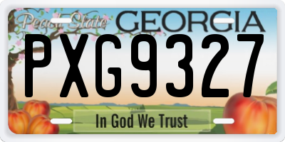 GA license plate PXG9327