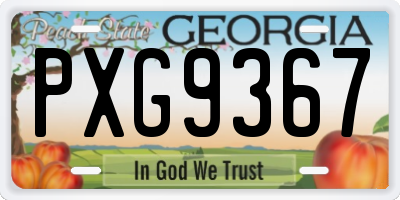 GA license plate PXG9367