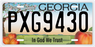 GA license plate PXG9430