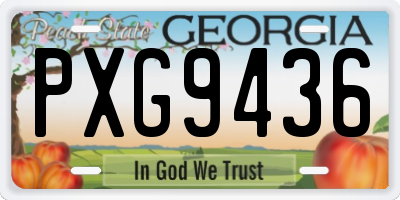 GA license plate PXG9436