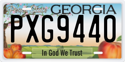 GA license plate PXG9440