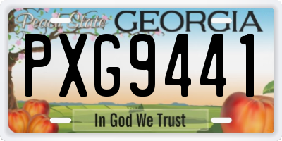 GA license plate PXG9441