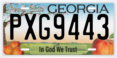 GA license plate PXG9443