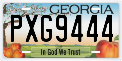 GA license plate PXG9444