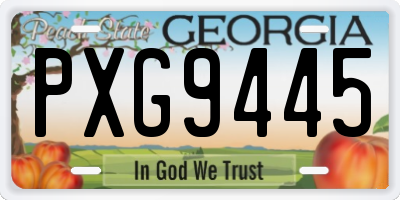 GA license plate PXG9445
