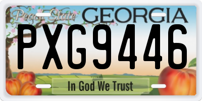GA license plate PXG9446