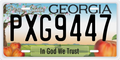 GA license plate PXG9447