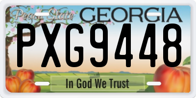 GA license plate PXG9448