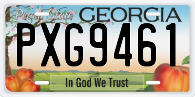GA license plate PXG9461