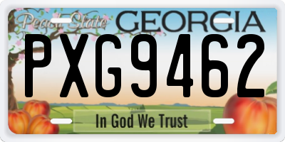 GA license plate PXG9462