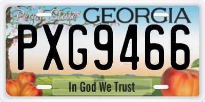 GA license plate PXG9466