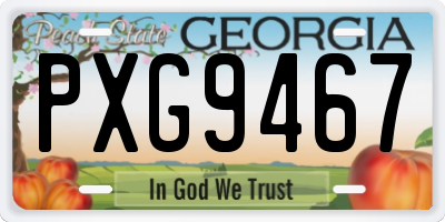 GA license plate PXG9467