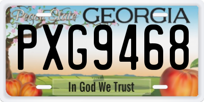 GA license plate PXG9468