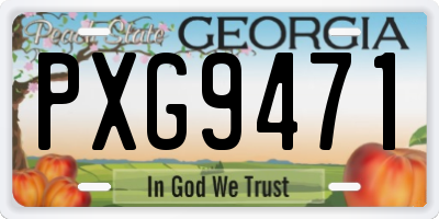 GA license plate PXG9471