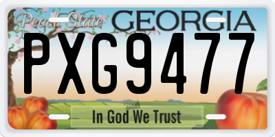 GA license plate PXG9477