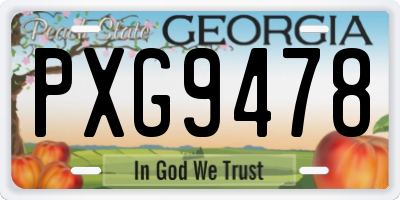 GA license plate PXG9478
