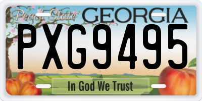 GA license plate PXG9495