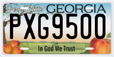 GA license plate PXG9500