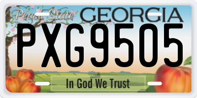 GA license plate PXG9505