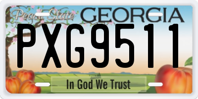 GA license plate PXG9511