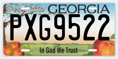 GA license plate PXG9522