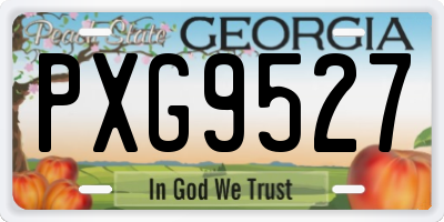 GA license plate PXG9527