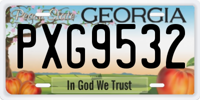 GA license plate PXG9532