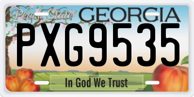 GA license plate PXG9535
