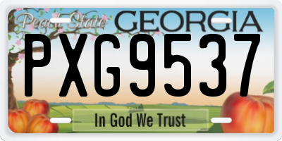 GA license plate PXG9537