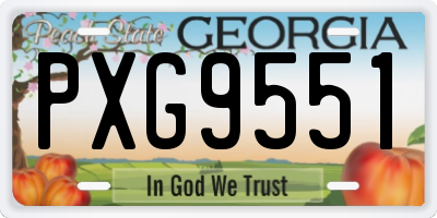 GA license plate PXG9551