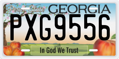 GA license plate PXG9556