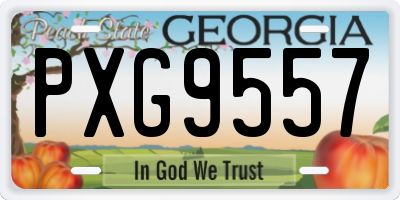 GA license plate PXG9557